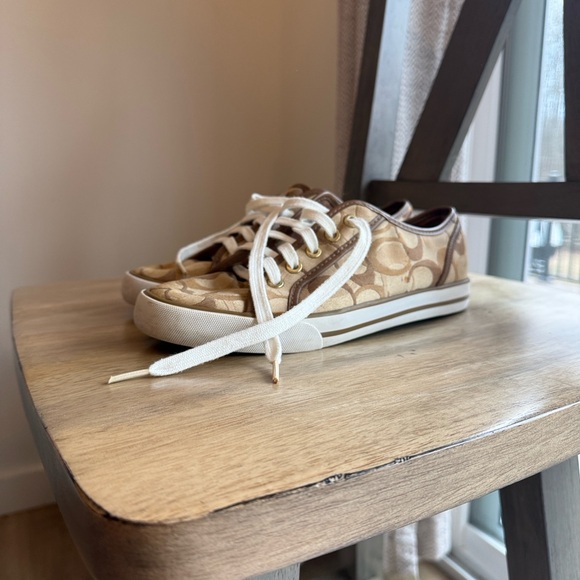 Coach Tan and White Sneakers - Picture 2 of 5